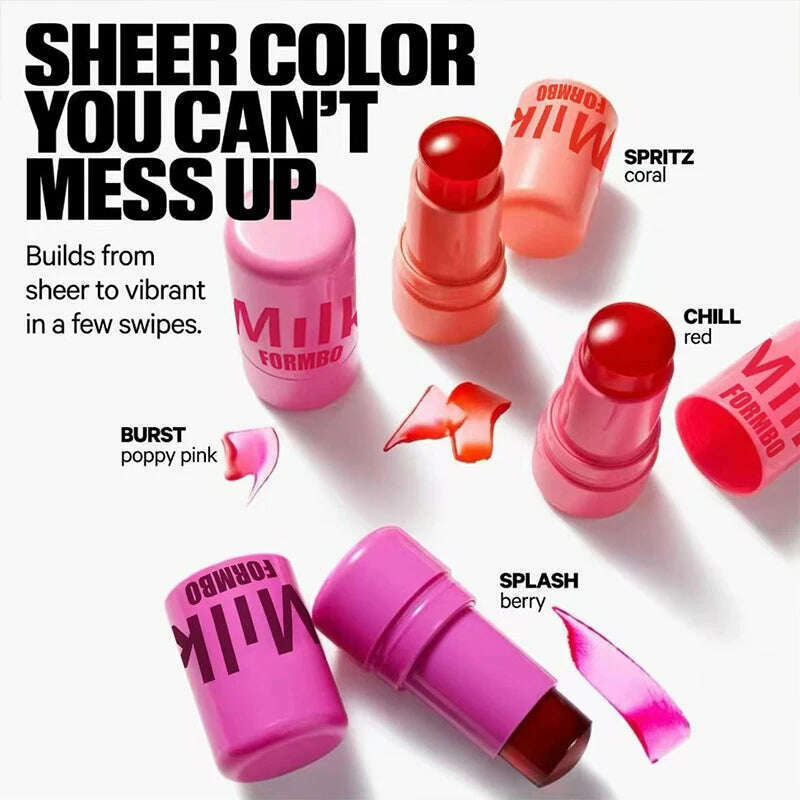 LANBENA Jelly 4-Color Lip Gloss & 3-in-1 Milk Blush Stick