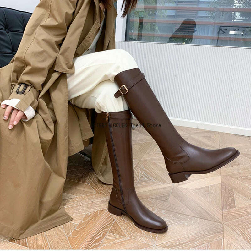 UETEEY Vintage Women's Knee-High Boots
