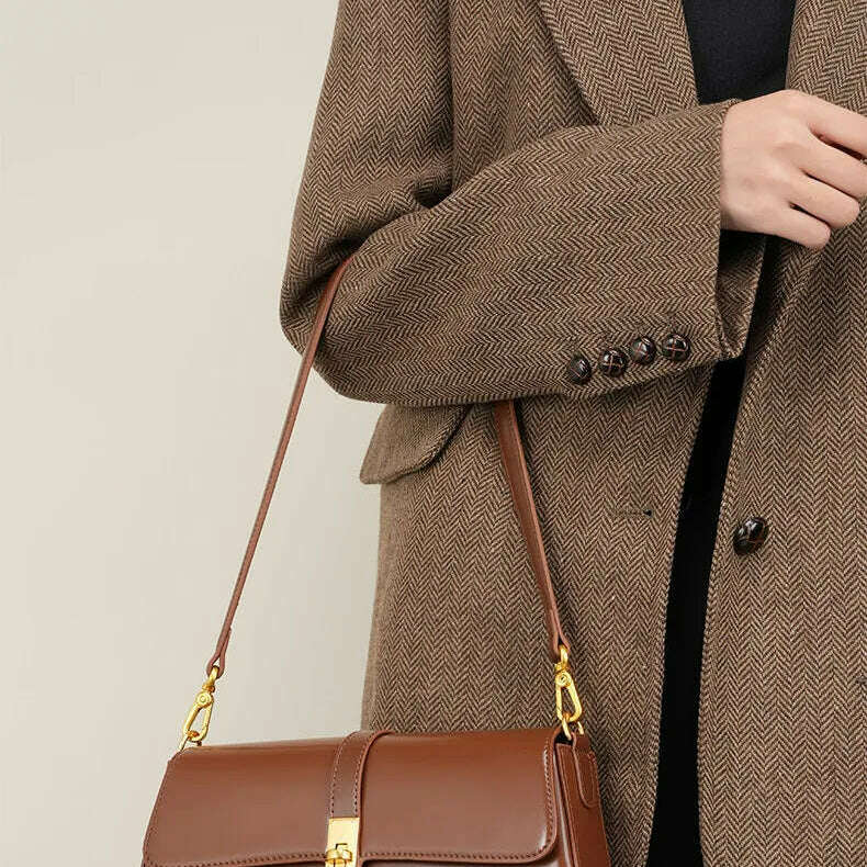 YANATARI Cowhide Leather Crossbody Bag - Vintage Luxury