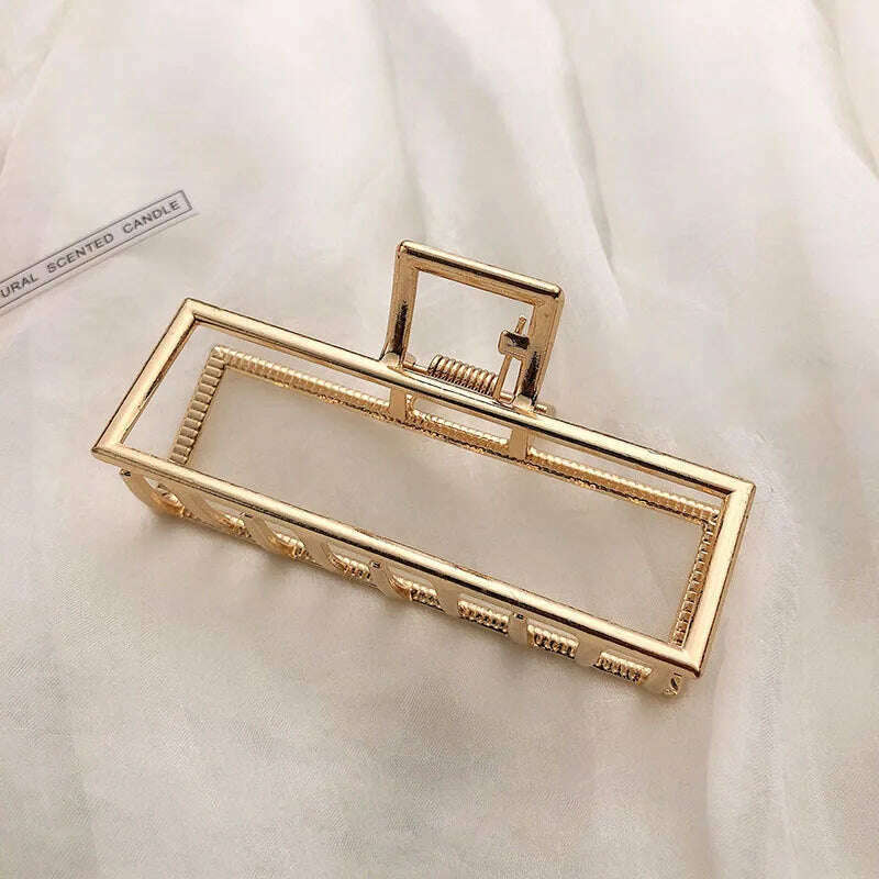 2024 Elegant Gold & Silver Geometric Metal Hair Claw