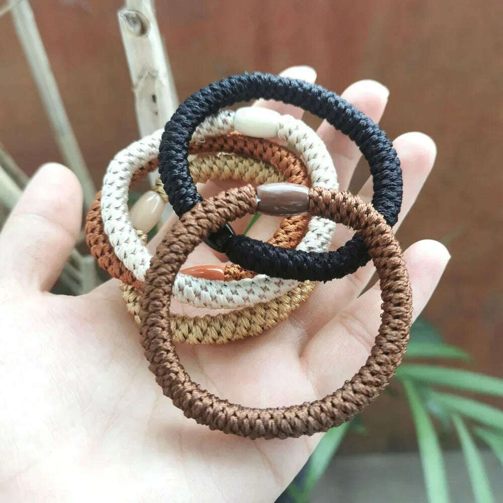 5pc Korean Elastic Hair Ties Scrunchies