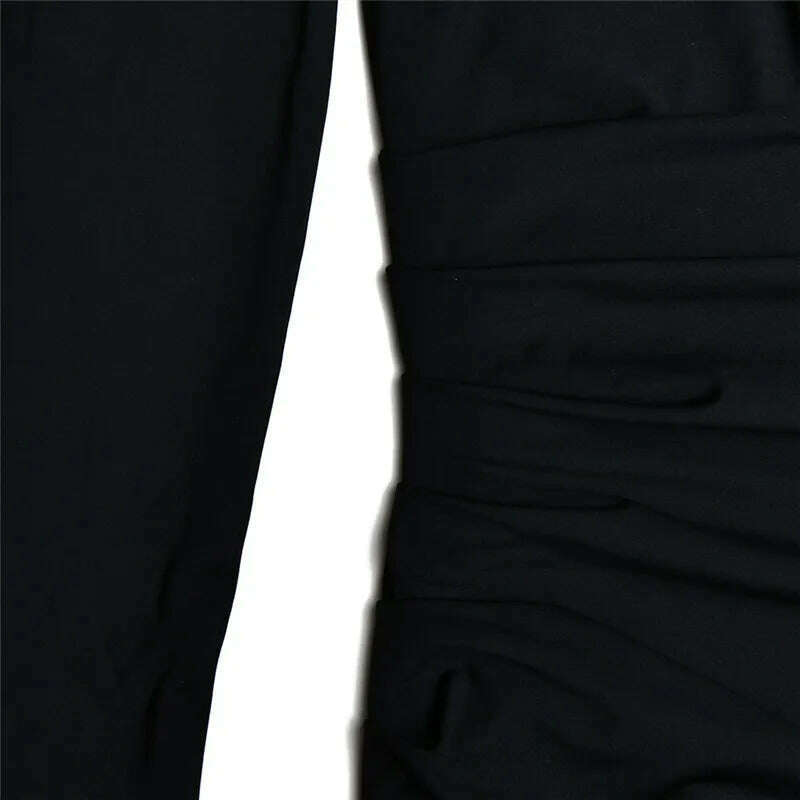 Mozision Oblique Shoulder Thigh-High Split Maxi Dress