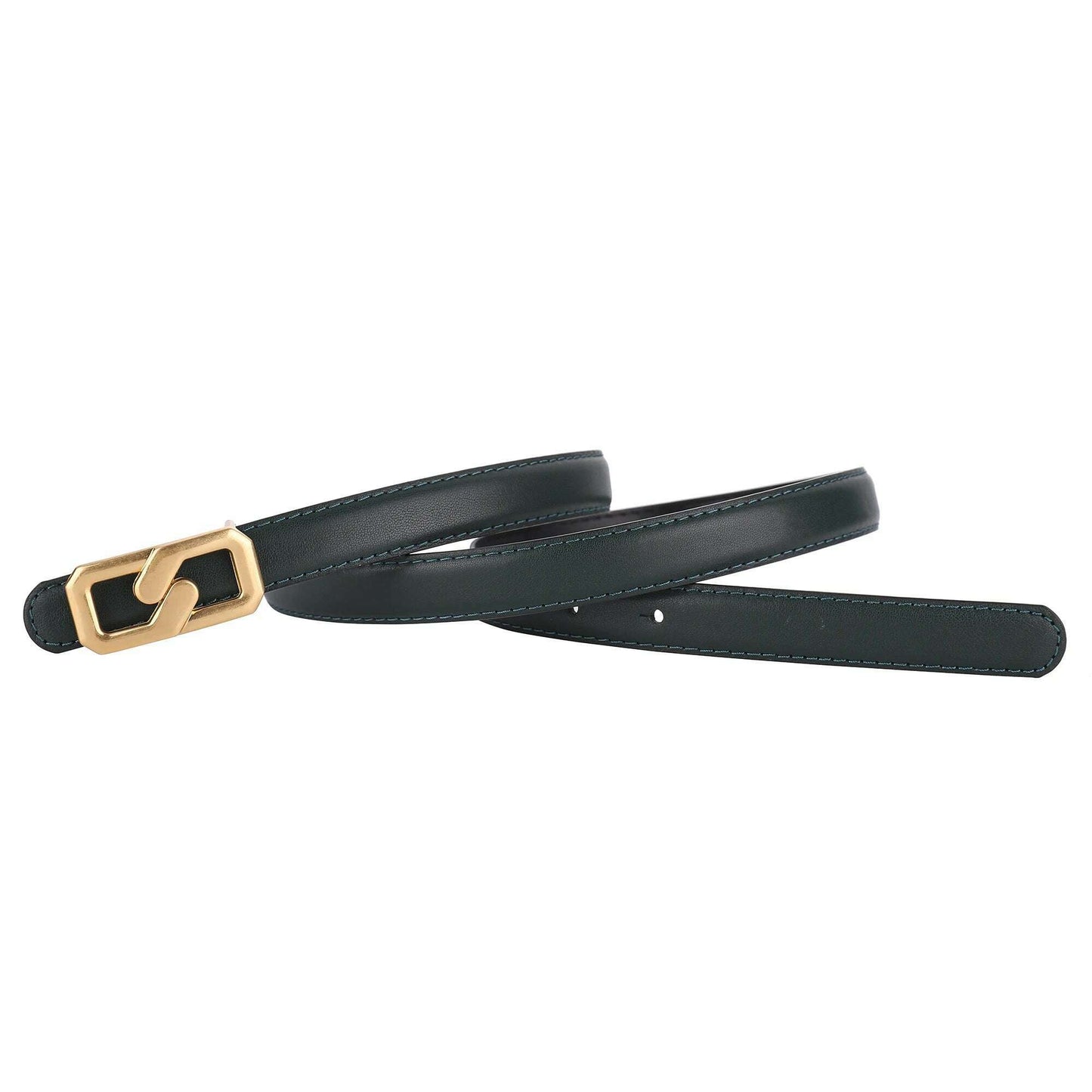Luxury Women's Skinny Belt with Gold Buckle