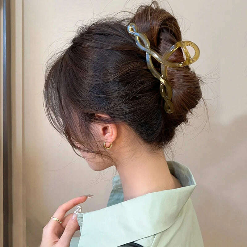 13cm Large Acrylic Geometric Hair Claw Clip for Women