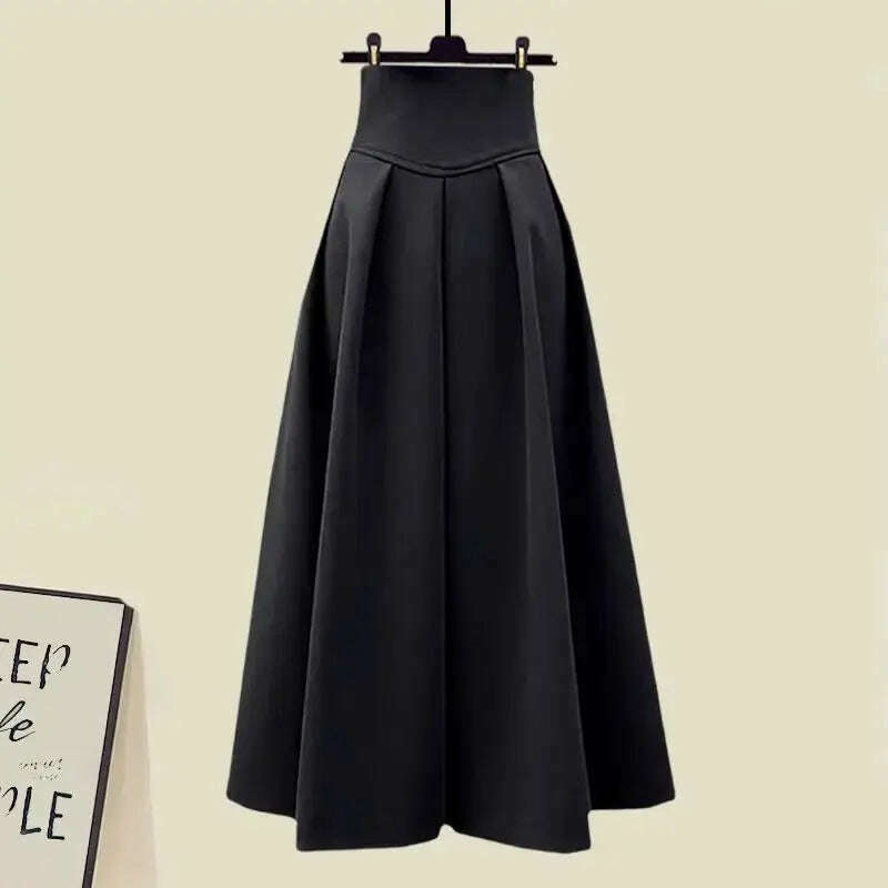 Fall Winter Women’s Knitted Sweater & Pleated Skirt Set - D&M Boutique