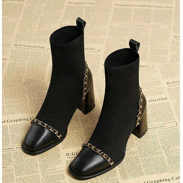 Slip-On Square Toe Women's Boots