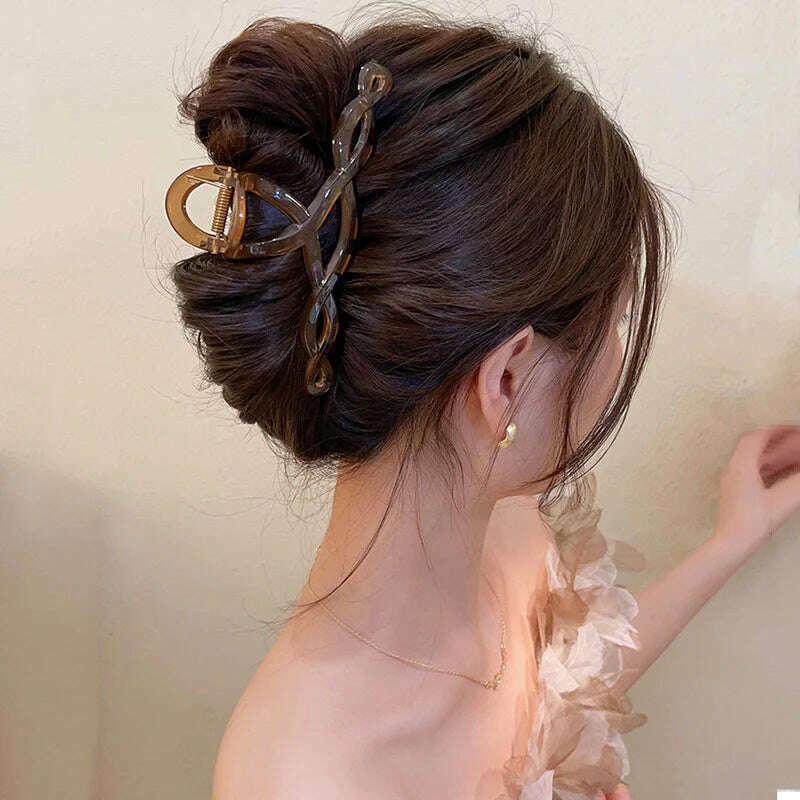 13cm Large Acrylic Geometric Hair Claw Clip for Women