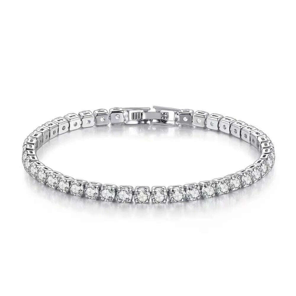 Lihong S925 Sterling Silver Zirconia Tennis Bracelet 4mm