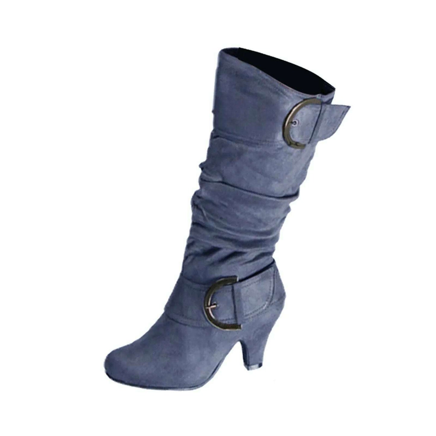 TULX Women's Retro High Heel Mid-Calf Boots