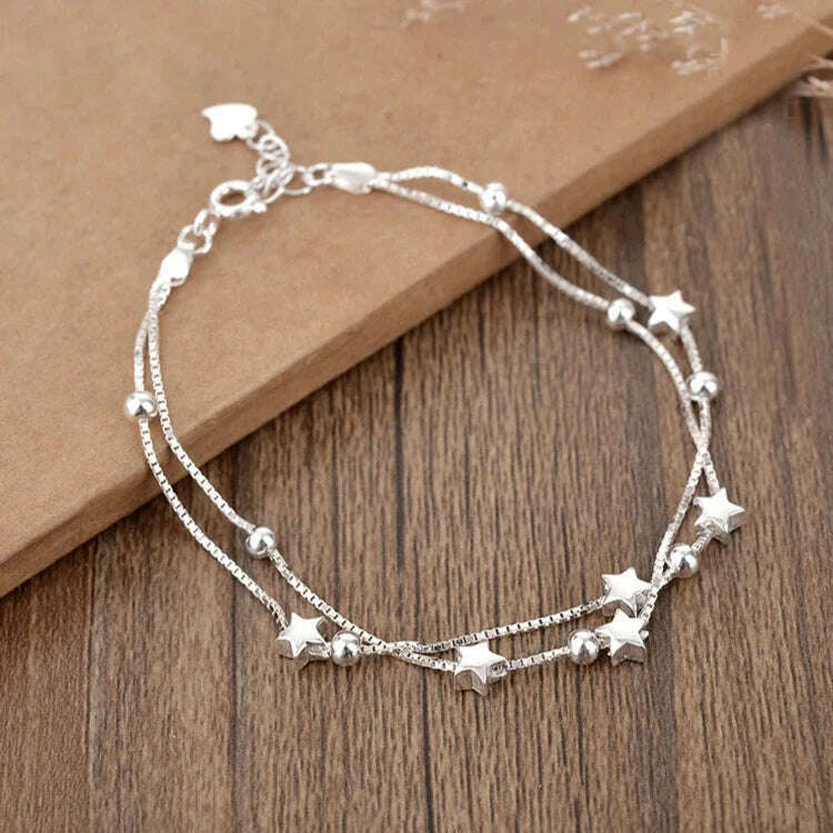925 Sterling Silver Pearl Knots Bracelet for Women