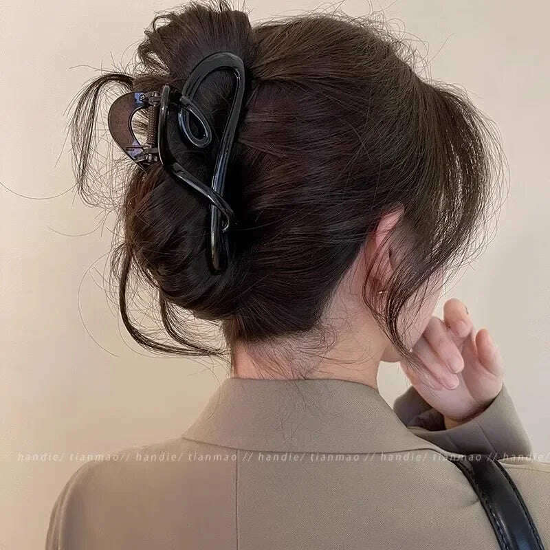 Vintage Heart Shape Plastic Hair Claw