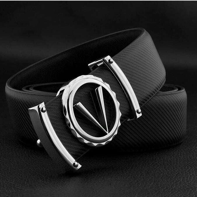 3.3cm Luxury Letter V Designer Leather Belt
