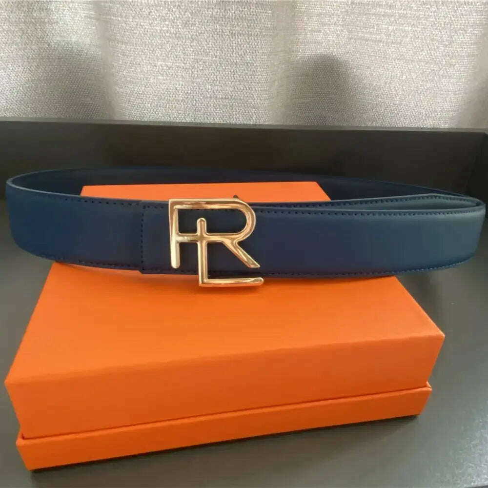 High-Quality Split Leather 3.8cm Belt with Metal Buckle