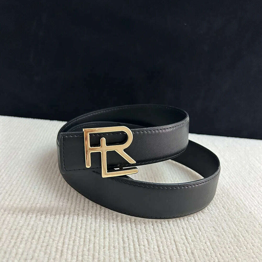 High-Quality Split Leather 3.8cm Belt with Metal Buckle