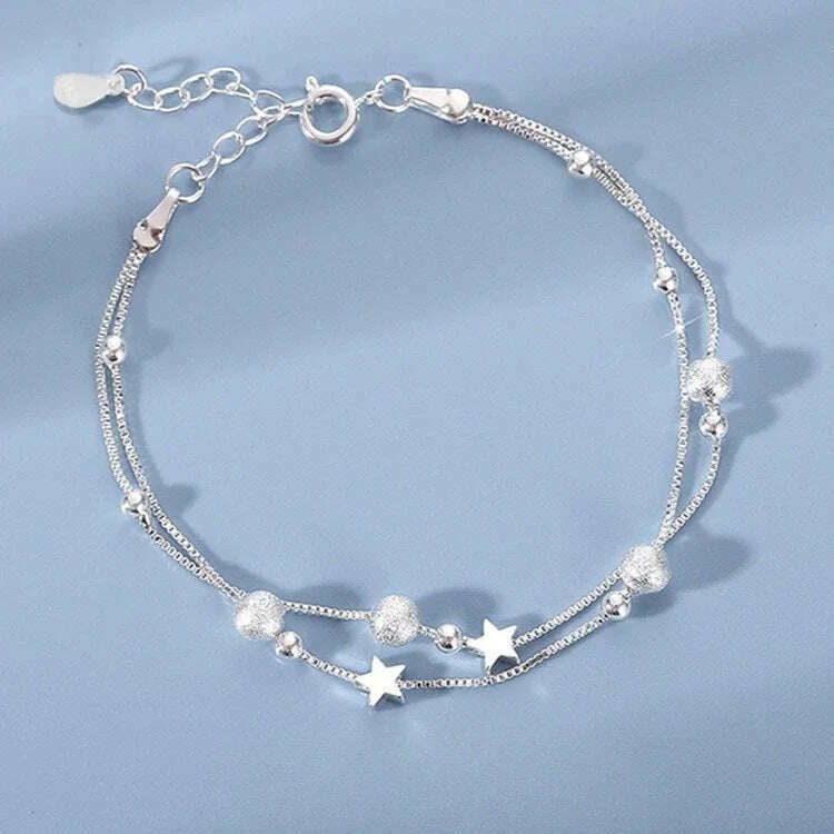 925 Sterling Silver Pearl Knots Bracelet for Women