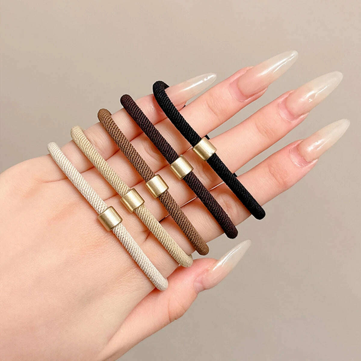 AWAYTR 5PCS Elastic Hair Bands for Women & Girls