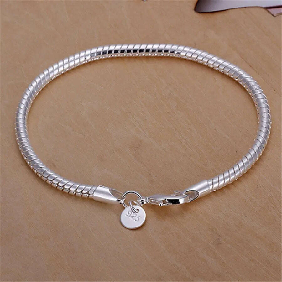 Fine 925 Sterling Silver Star Chain Bracelet for Women