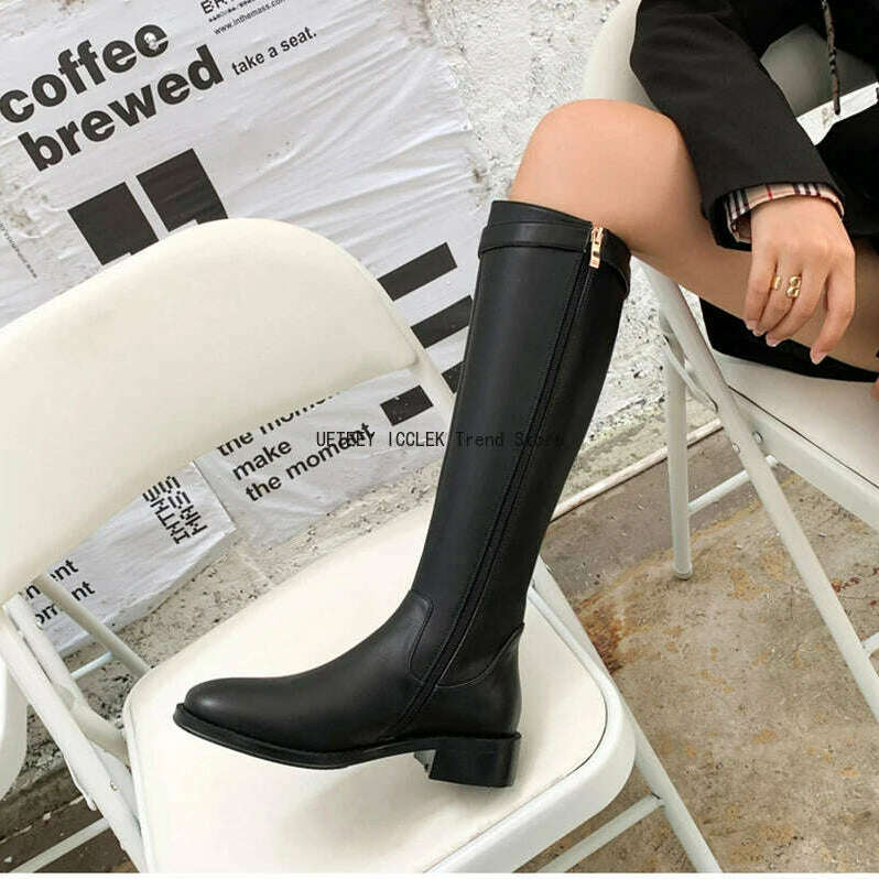 UETEEY Vintage Women's Knee-High Boots