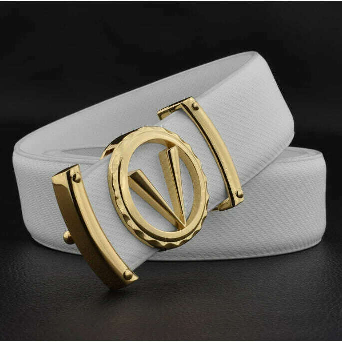 3.3cm Luxury Letter V Designer Leather Belt