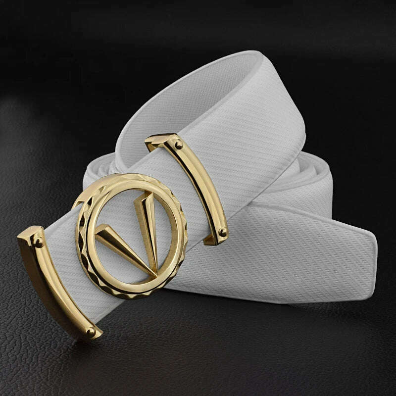 3.3cm Luxury Letter V Designer Leather Belt