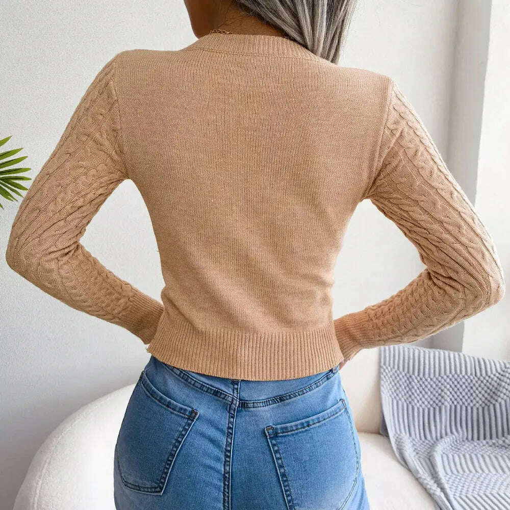 2024 Autumn/Winter Women's Sweater: Hollow Out, Long Sleeve - D&M Boutique