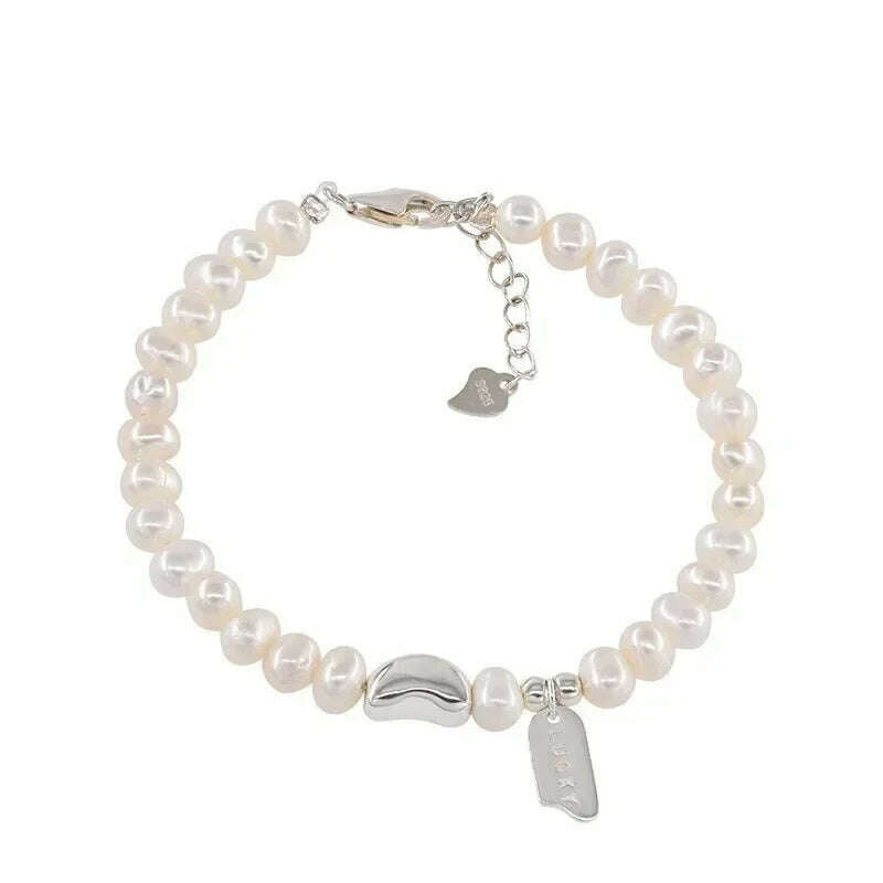 New 925 Silver Pearls Knot Bracelet for Women Gift