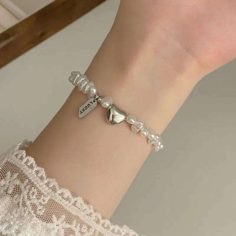 New 925 Silver Pearls Knot Bracelet for Women Gift