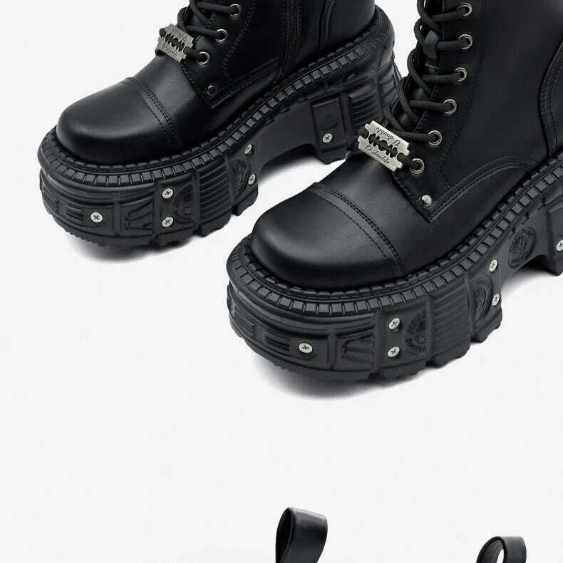 2024 U-DOUBLE Women's Punk Platform Ankle Boots