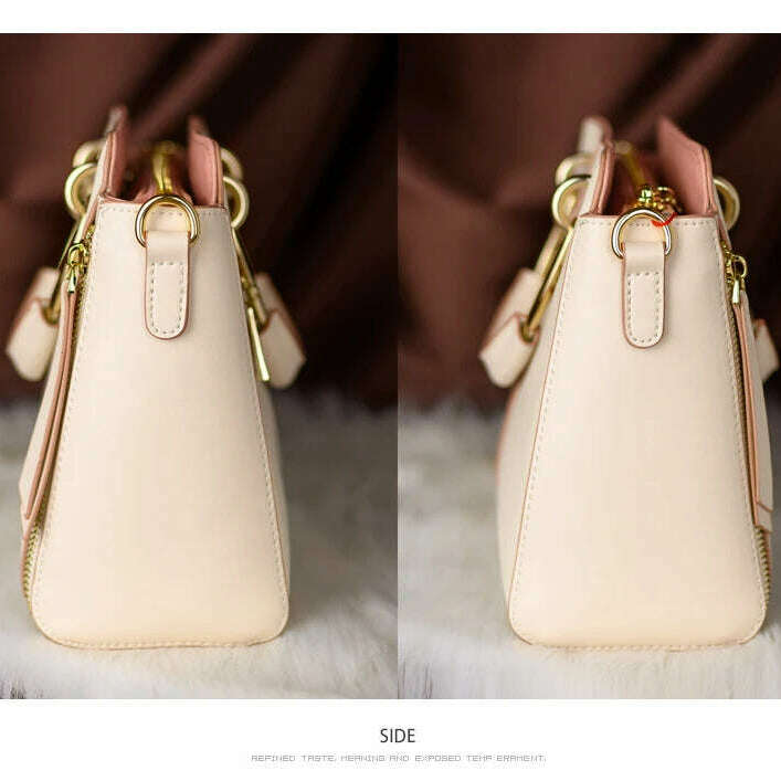 FOXER Split Leather Crossbody Bag Elegant & Spacious