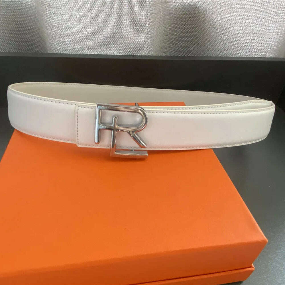 High-Quality Split Leather 3.8cm Belt with Metal Buckle