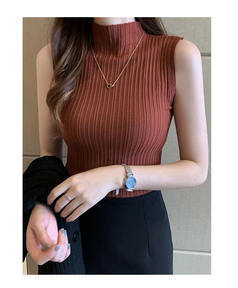 Knitted Sleeveless Tank – Slim Fit, Summer Streetwear Chic - D&M Boutique