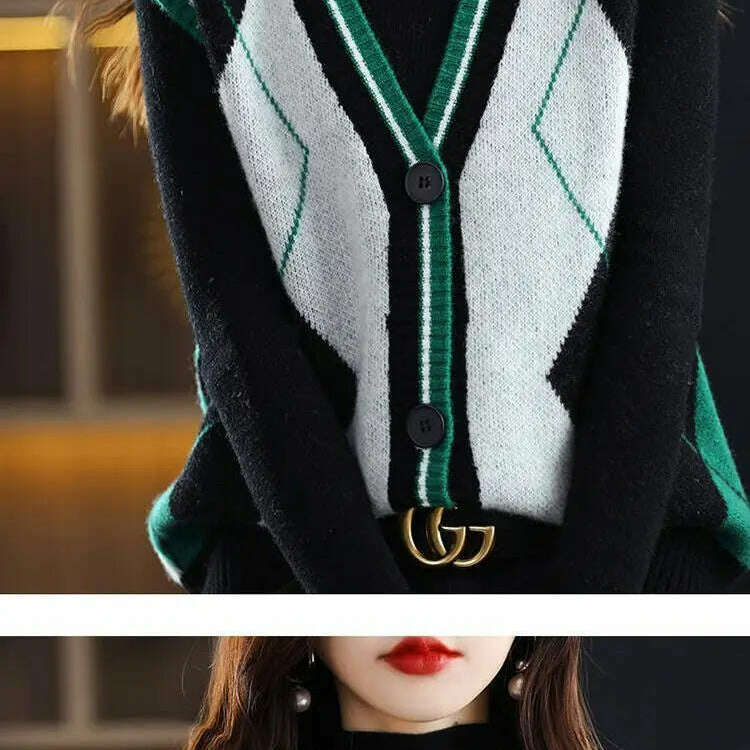 2024 Women's Casual Korean Style Knitted Cardigan Vest - D&M Boutique