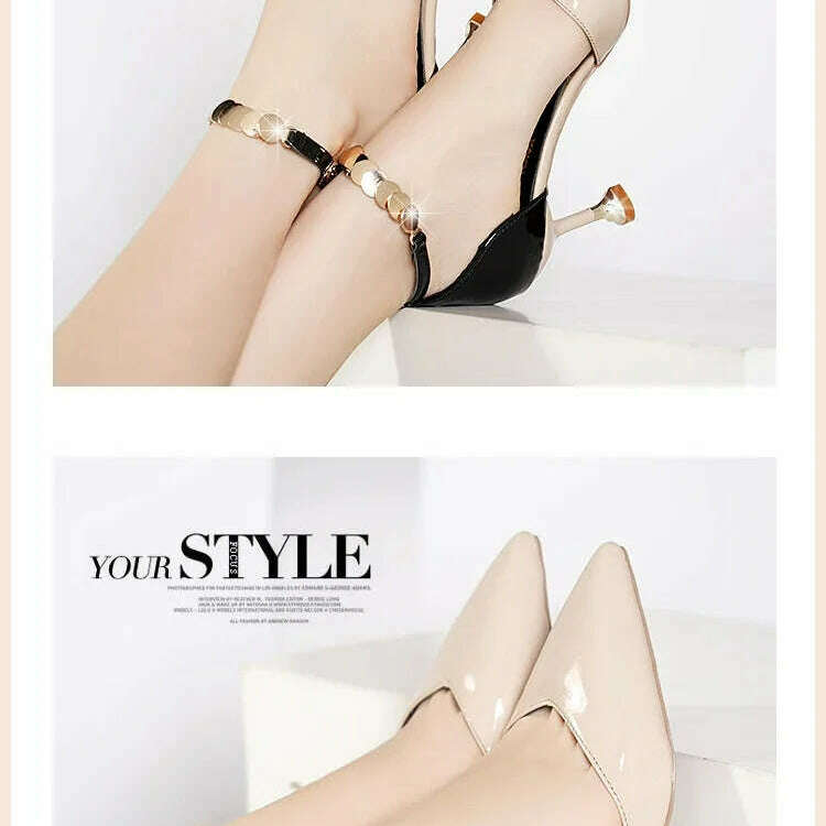 2024 Zapatos De Mujer Women Fashion Sweet Pointed Toe Buckles Strap Stiletto Heels Lady Cool Red Party Heel Shoes White Heels