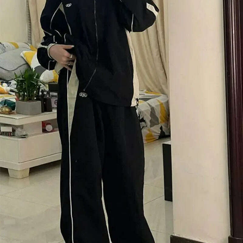 Casual Wide-Leg Cargo Pants – Drawstring, Y2K Streetwear Joggers - D&M Boutique