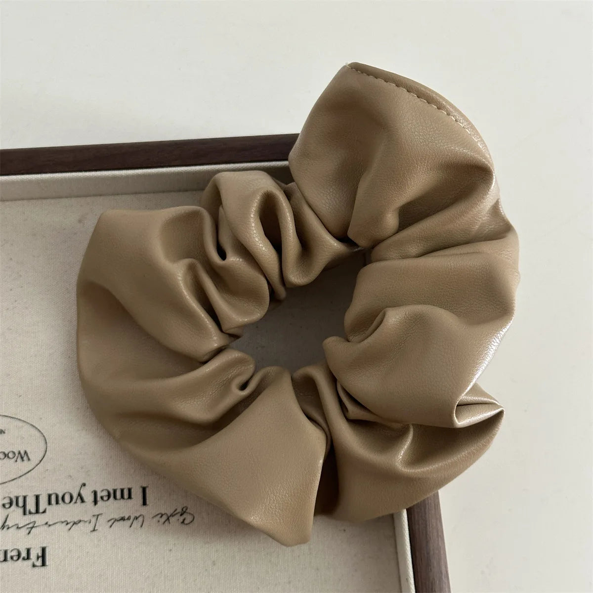 Women Artificial Leather Scrunchies