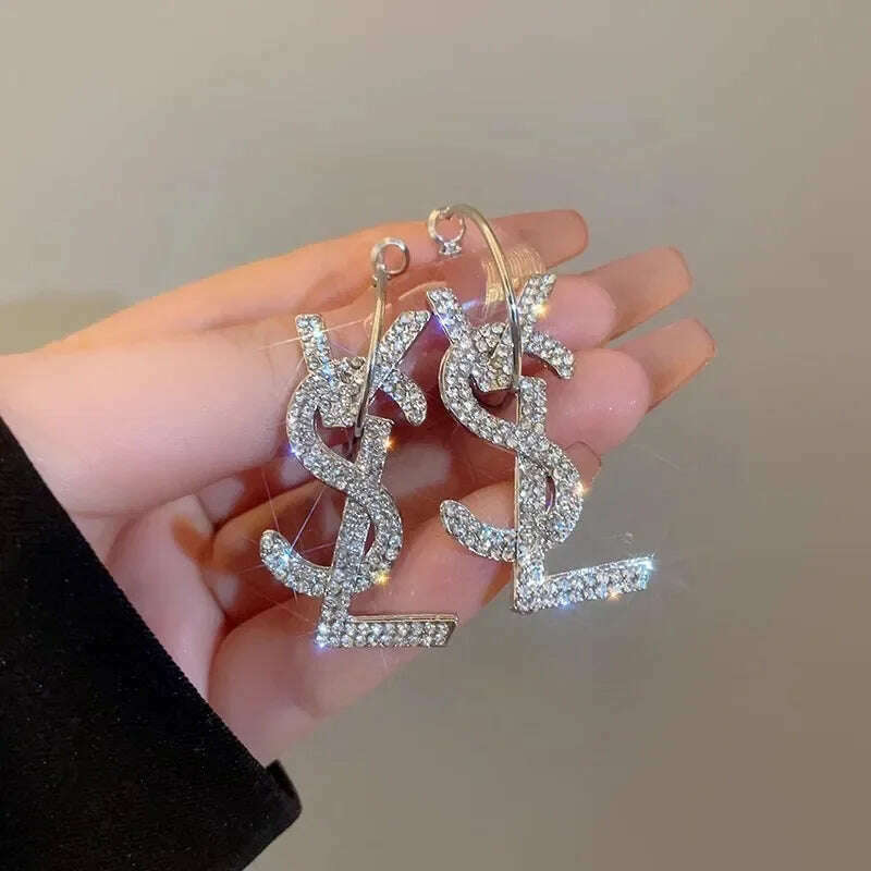 Gold Color Matte Texture Metal Retro Earrings for Women