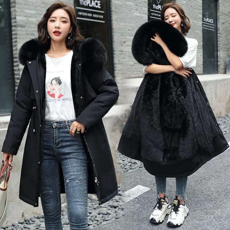 2024 Winter Parka – Hooded, Wool Liner, Fur Collar, Padded, 6XL