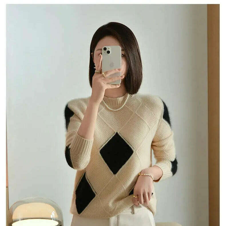 100% Wool O-Neck Sweater: Women’s Autumn/Winter Pullover - D&M Boutique