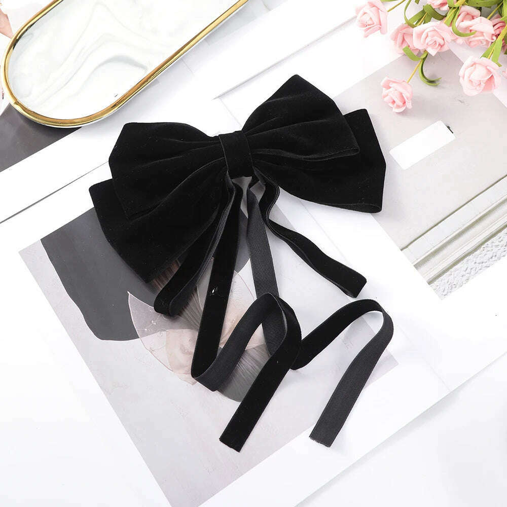Velvet Bow Hair Barrettes for Women