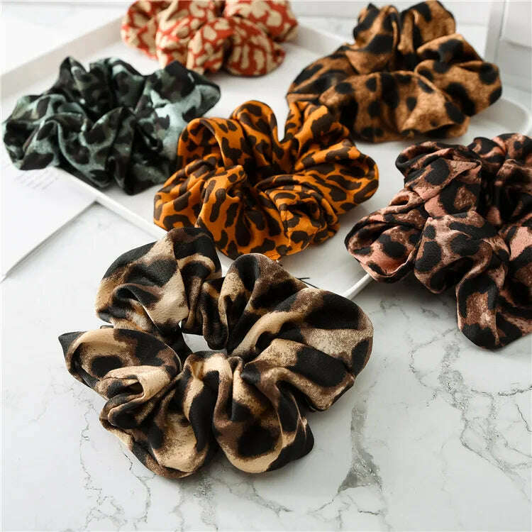 Soft Animal Leopard Print Hair Scrunchie