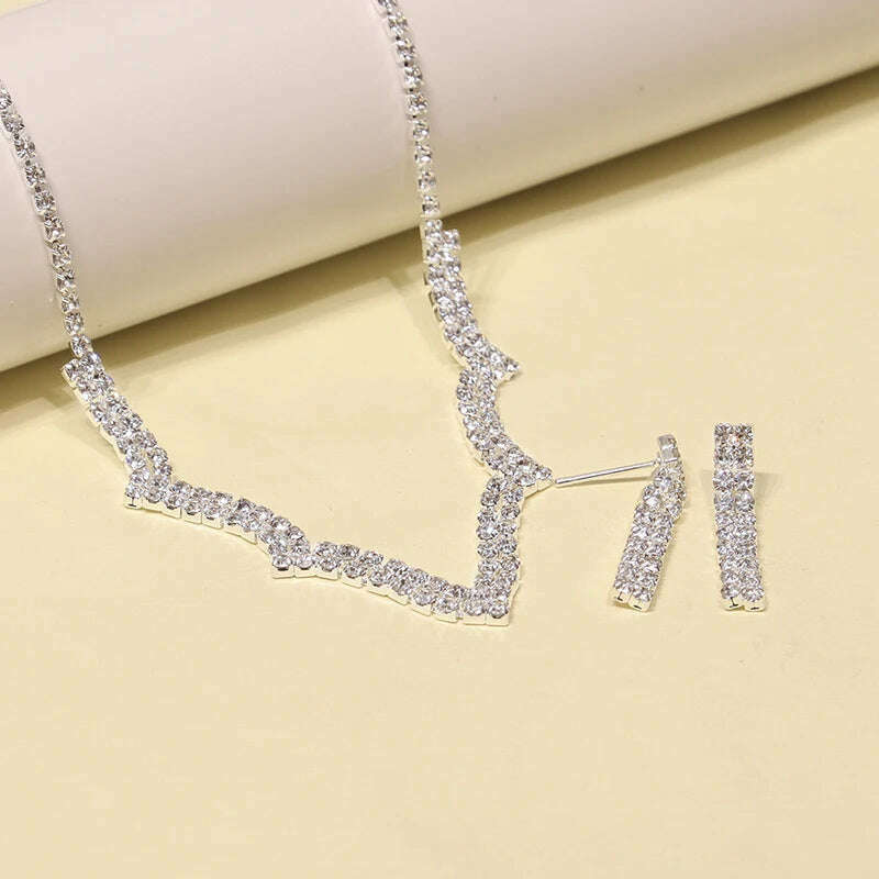 Simple Geometric Zircon Jewelry Set