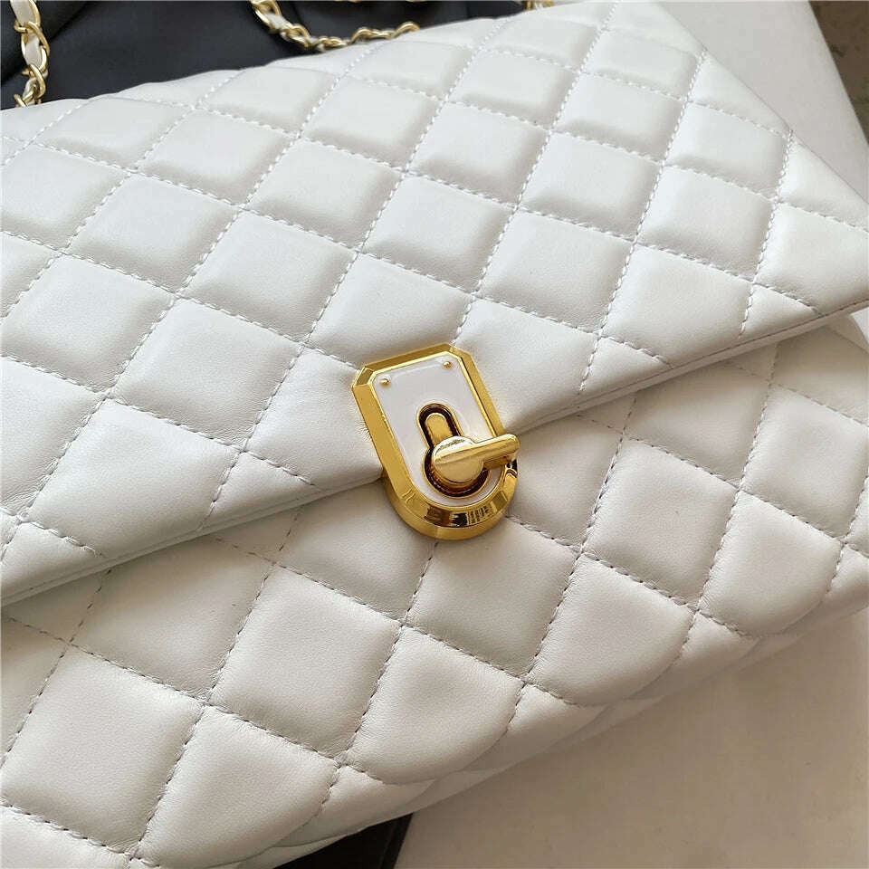 Burminsa Quilted Chain Shoulder Bag for Women