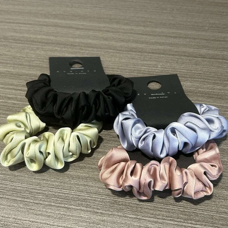 Korean Charm Elegant Satin Hair Loop Scrunchies