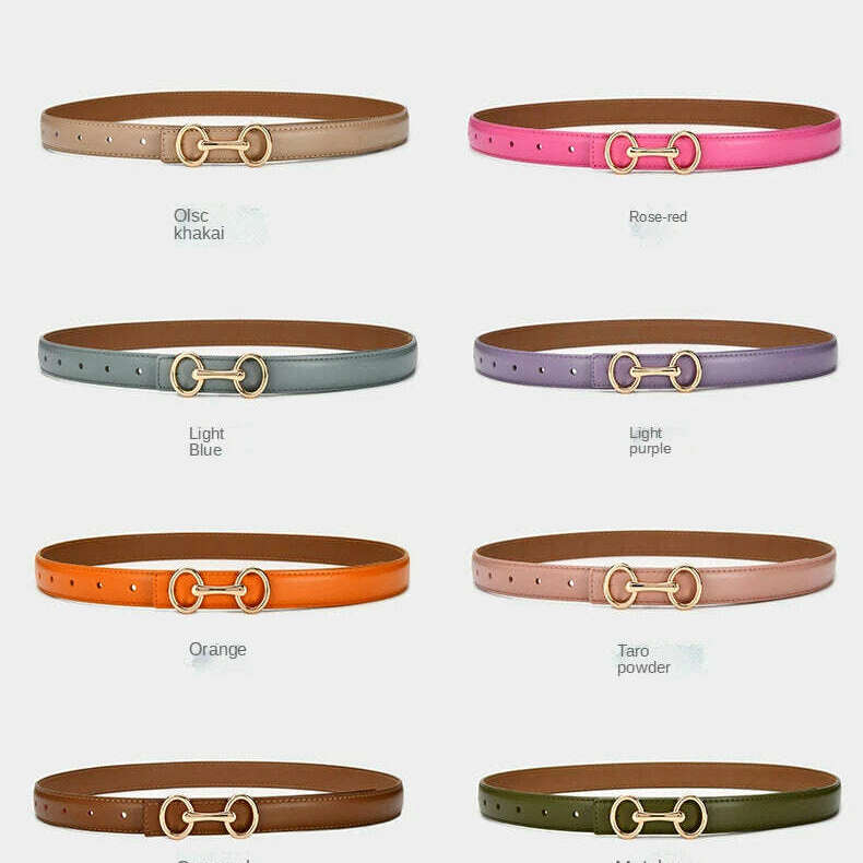 Women's Leather Belt with Zinc Alloy Buckle