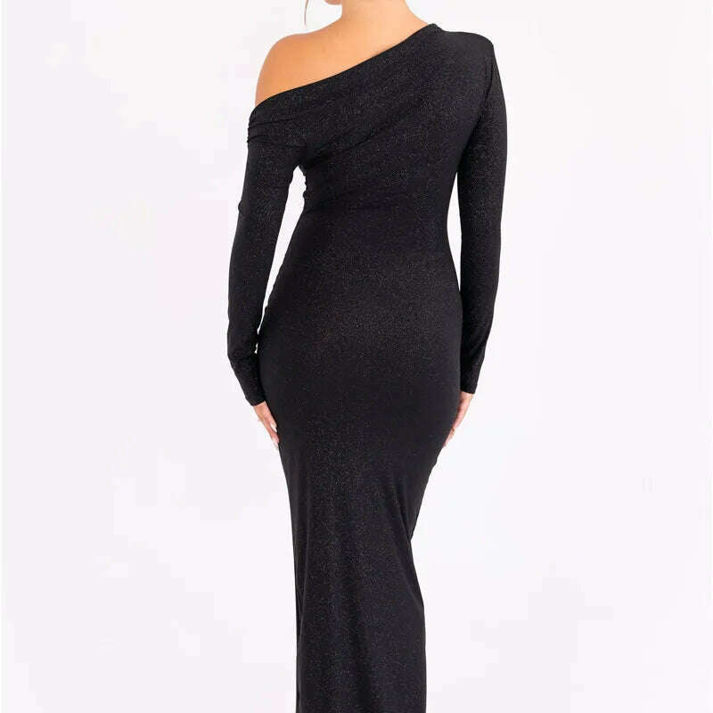 Mozision Sparkle Long Sleeve Sexy Maxi Dress for Women