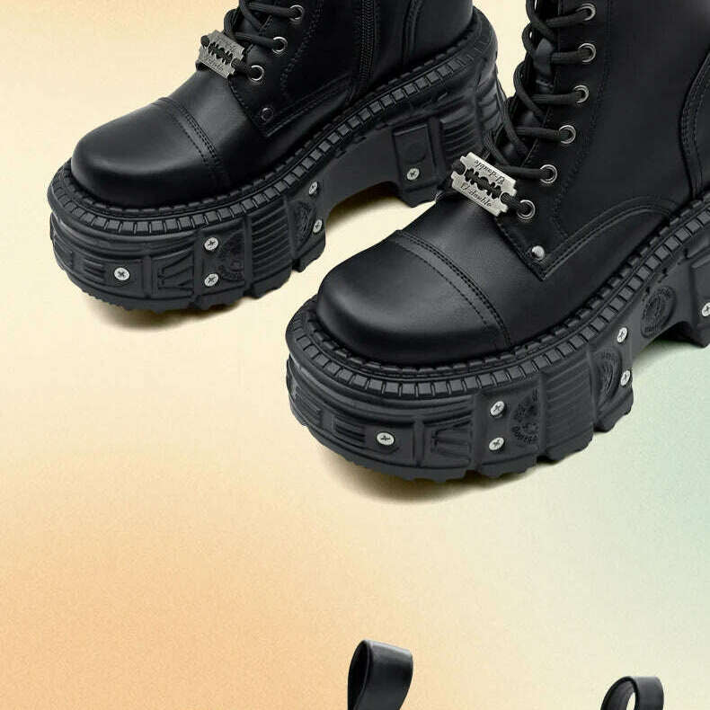 2024 U-DOUBLE Women's Punk Platform Ankle Boots