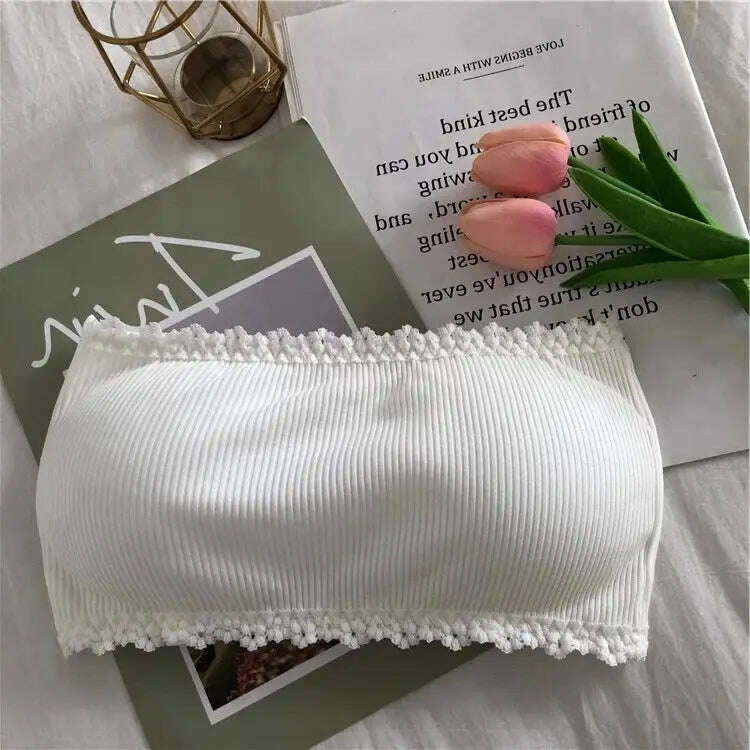 Lace Strapless Push-Up Bra: Seamless, Invisible Crop Top - D&M Boutique