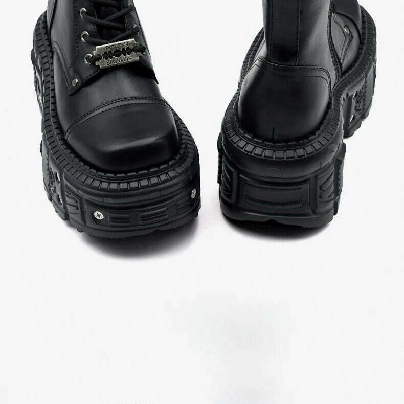 2024 U-DOUBLE Women's Punk Platform Ankle Boots