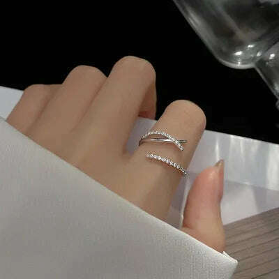 New 2024 Minimalist Thin Rings For Women Wedding Brilliant Cubic Zircon High Quality Versatile Female Finger Ring Jewelry Gifts