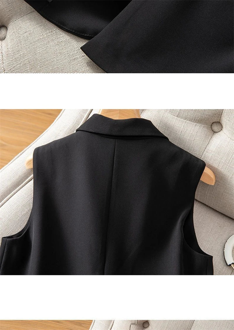 2024 Women's Striped Slim Blazer Vest – Chic & Stylish - D&M Boutique